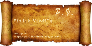 Pitlik Virág névjegykártya